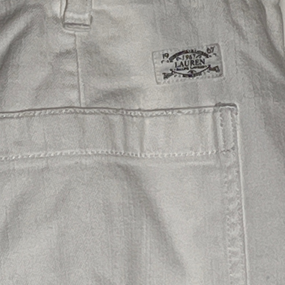 Lauren Ralph Lauren White Denim Skirt Size 14 Button Front - Picture 4 of 9